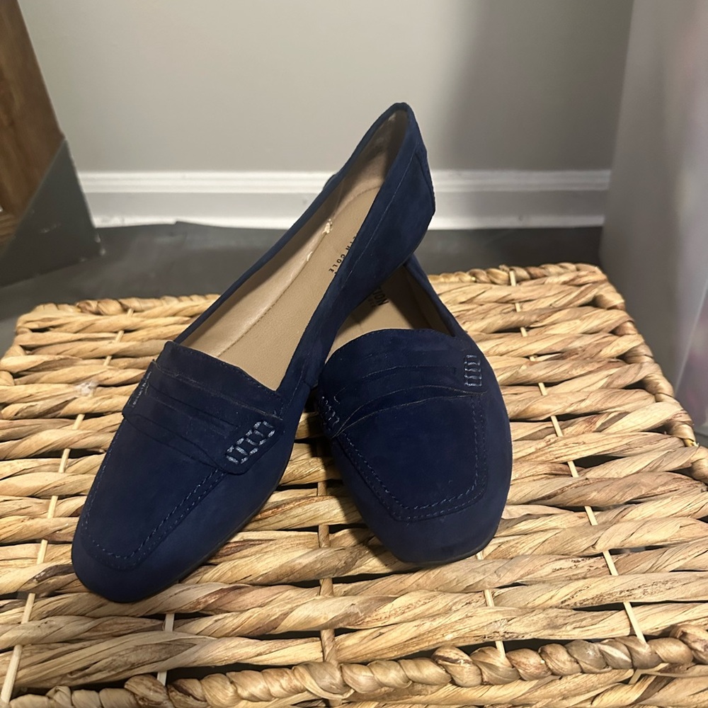 Reaction Kenneth Cole Blue Suede Loafer View 2